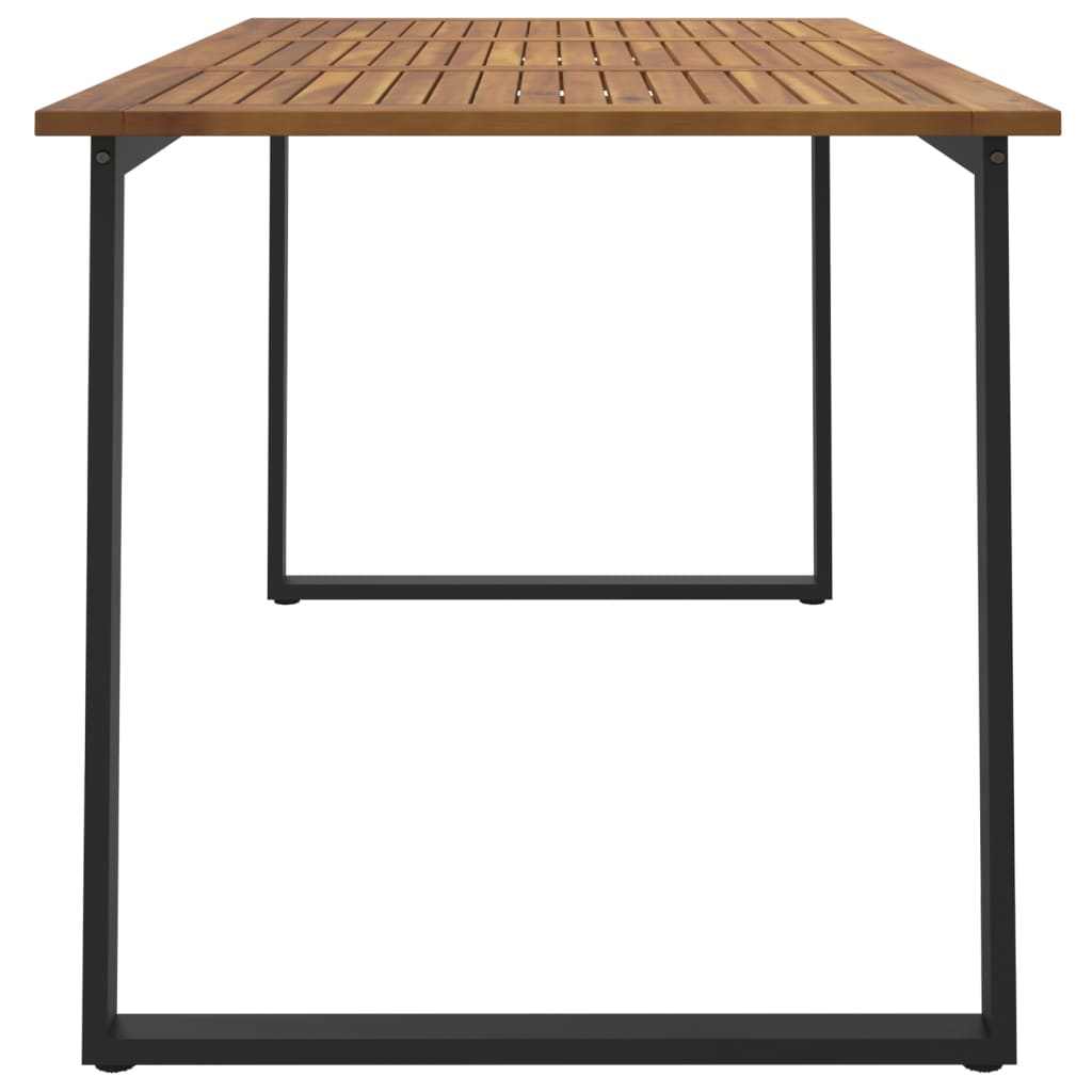 vidaXL Patio Table with U-shaped Legs 55.1"x31.5"x29.5" Solid Wood Acacia