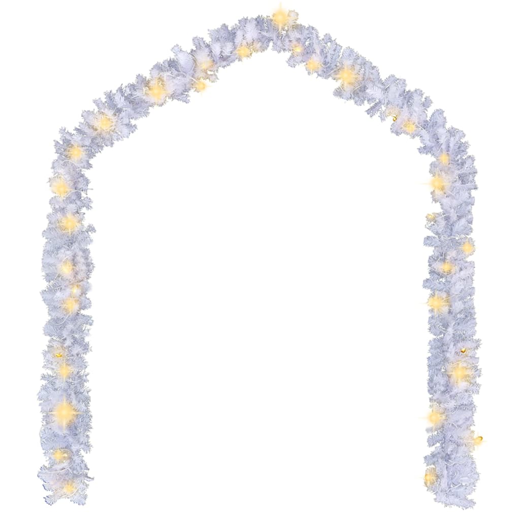 vidaXL Christmas Garland with LED Lights 66 ft White