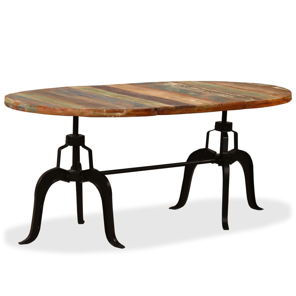 vidaXL Dining Table Solid Reclaimed Wood and Steel 70.9"