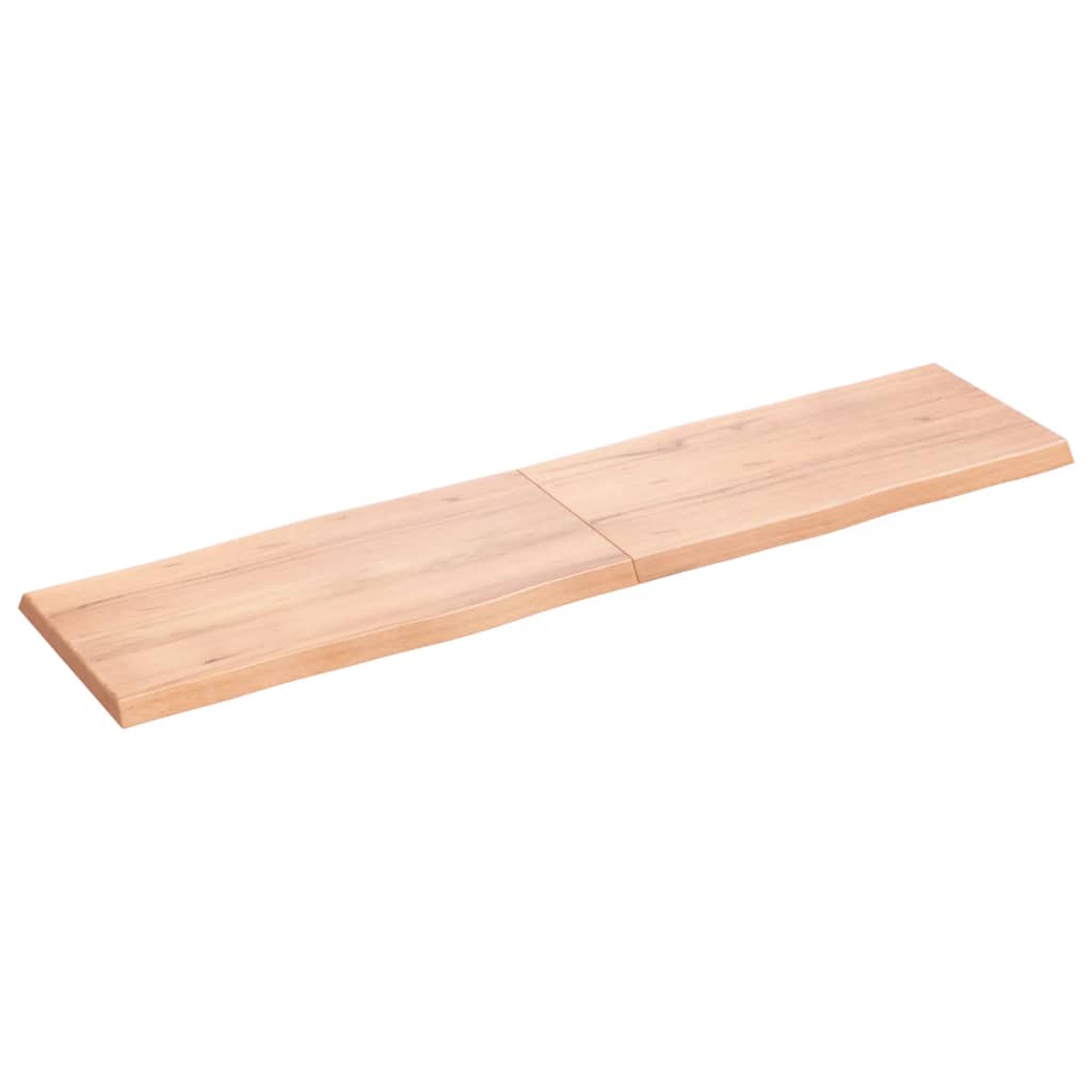 vidaXL Table Top Light Brown 63"x15.7"x(0.8"-1.6") Treated Solid Wood Live Edge