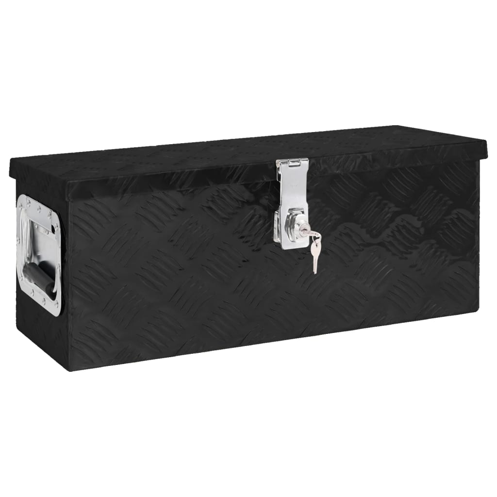 vidaXL Storage Box Black 23.6"x9.3"x9.1" Aluminum