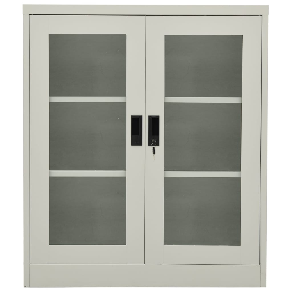 vidaXL Office Cabinet Light Gray 35.4"x15.7"x41.3" Steel