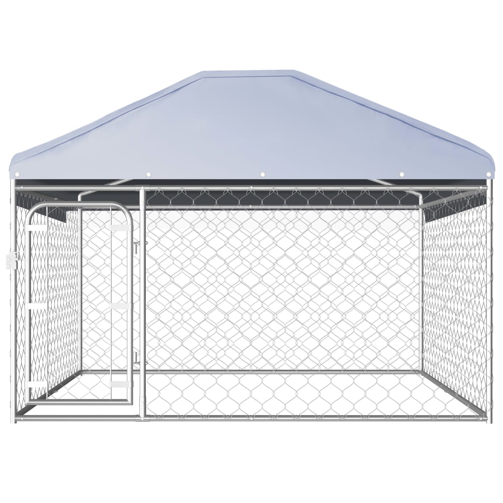 vidaXL Outdoor Dog Kennel with Roof 78.7"x78.7"x53.1"