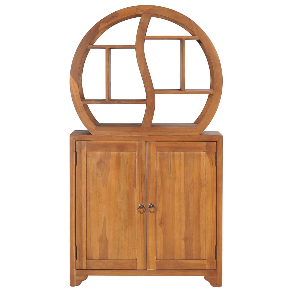 vidaXL Cabinet with Yin Yang Shelf 27.6"x11.8"x51.2" Solid Wood Teak