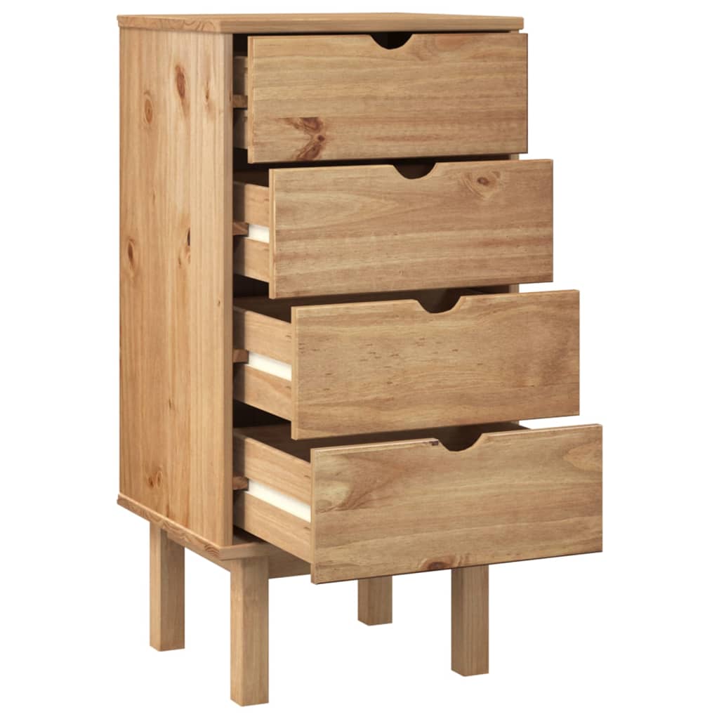 vidaXL Drawer Cabinet OTTA 17.7"x15.4"x35.4" Solid Wood Pine