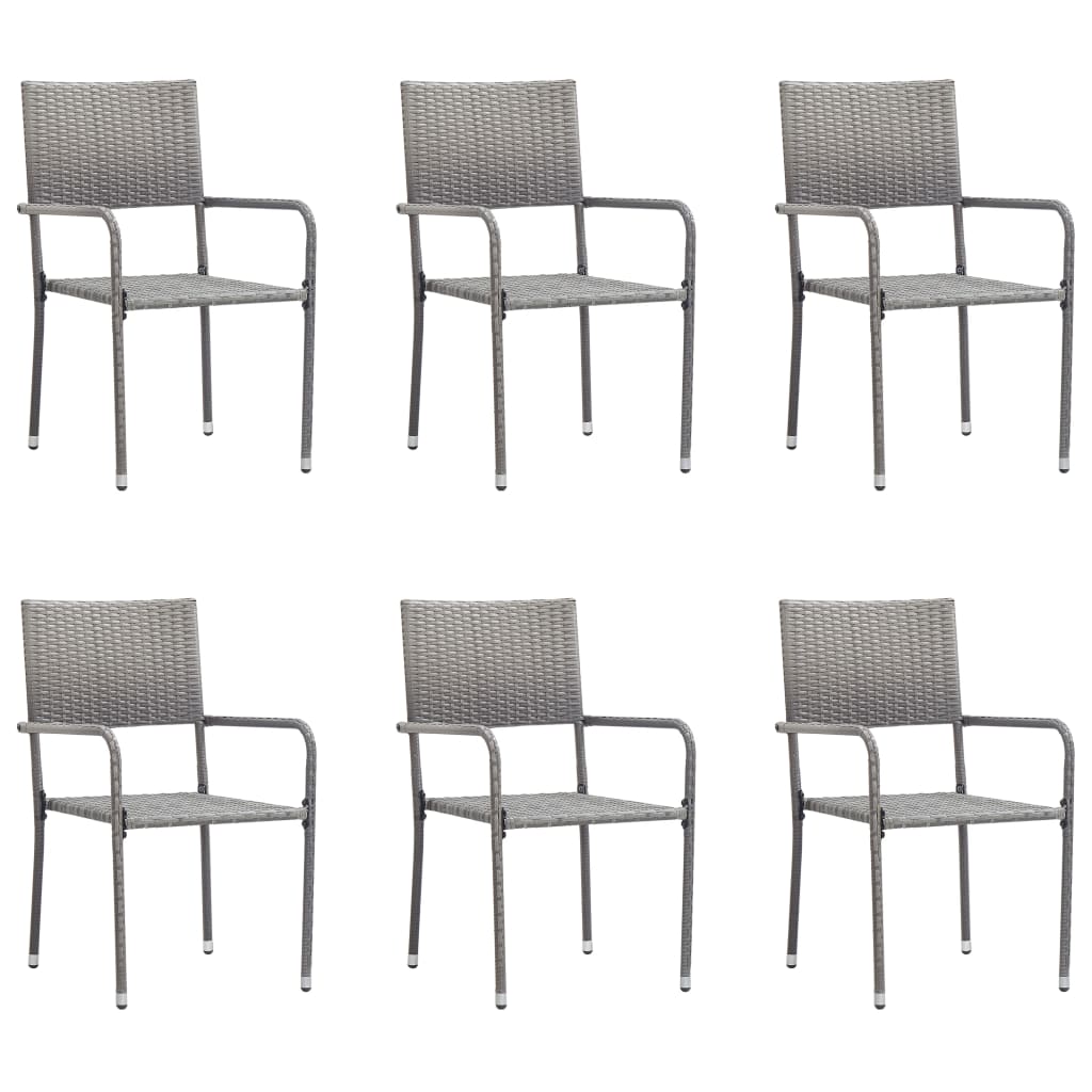 vidaXL Patio Dining Chairs 6 pcs Poly Rattan Anthracite