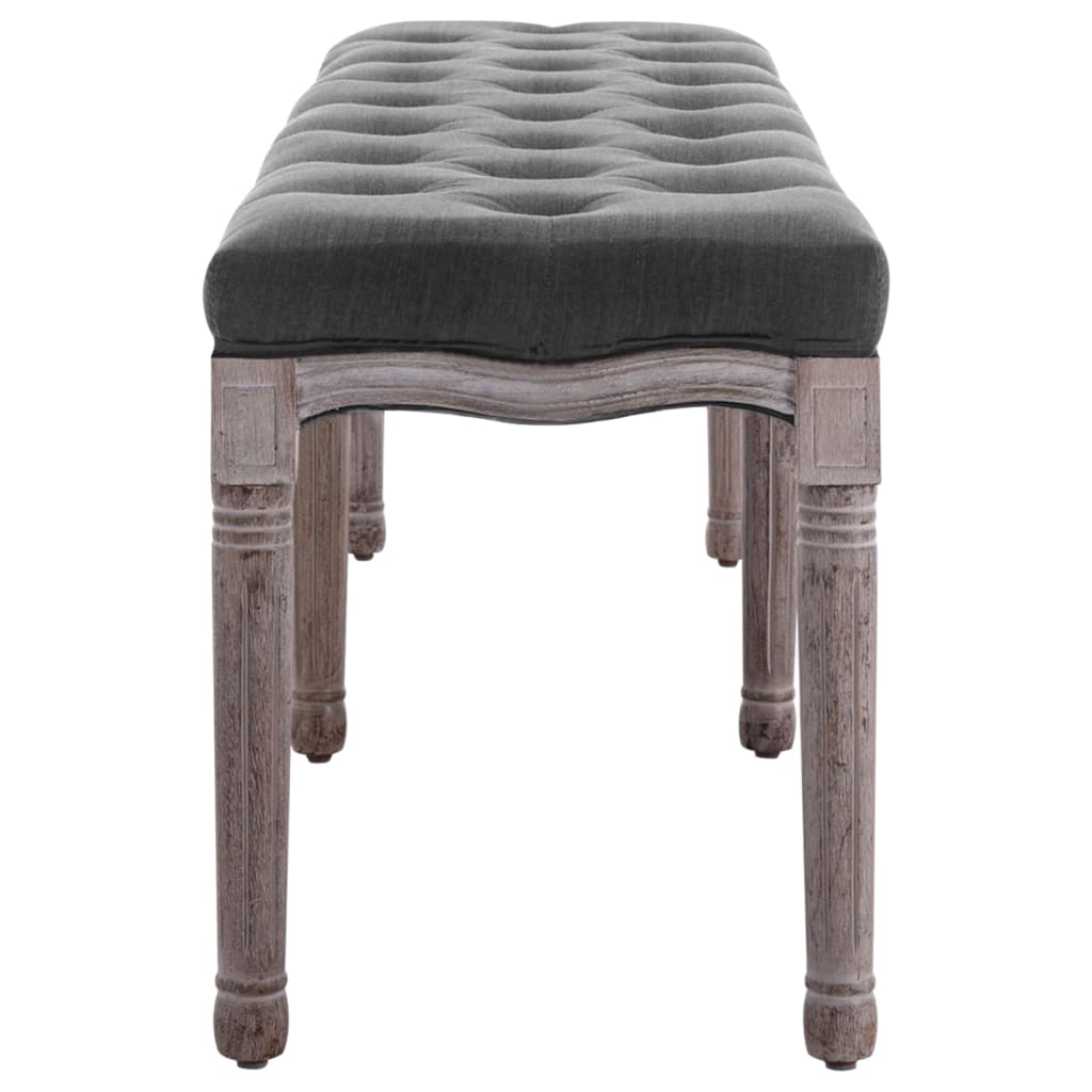 vidaXL Bench Light Gray 59.1"x15.7"x18.9" Linen and Solid Wood