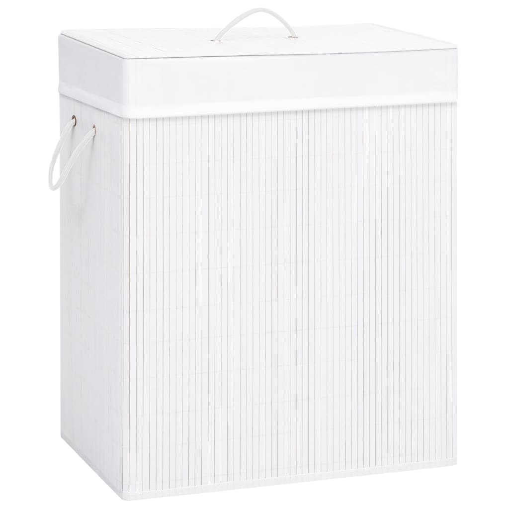 vidaXL Bamboo Laundry Basket White 21.9 gal