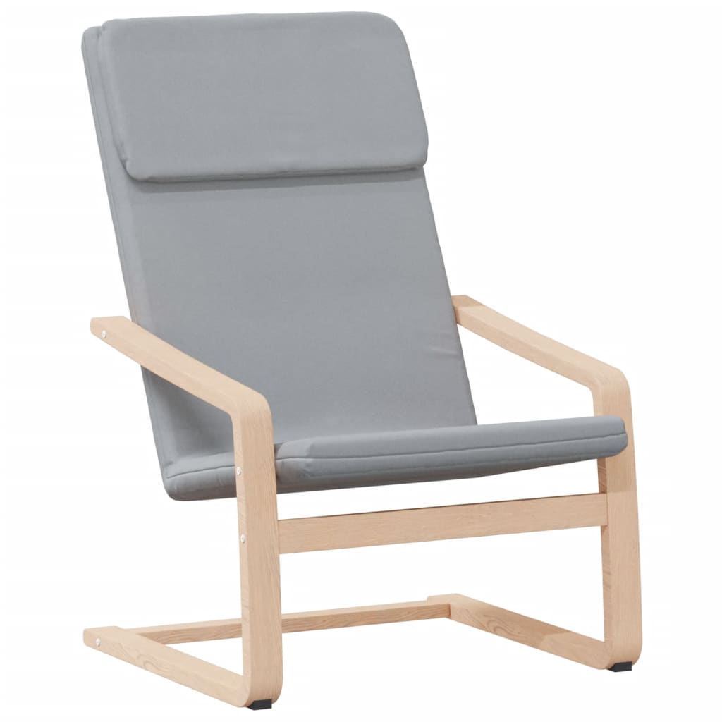 vidaXL Relaxing Chair with Footstool Light Gray Fabric