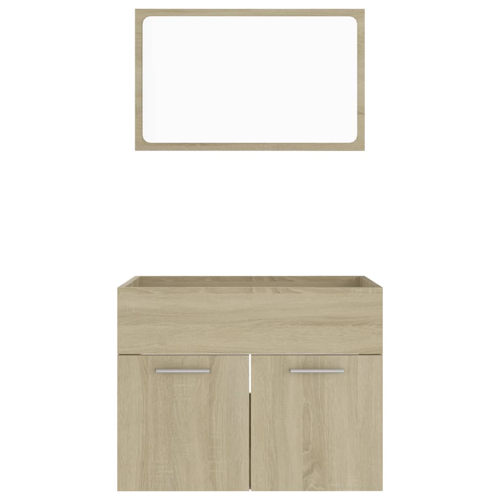 vidaXL 2 Piece Bathroom Furniture Set Sonoma Oak Engineered Wood