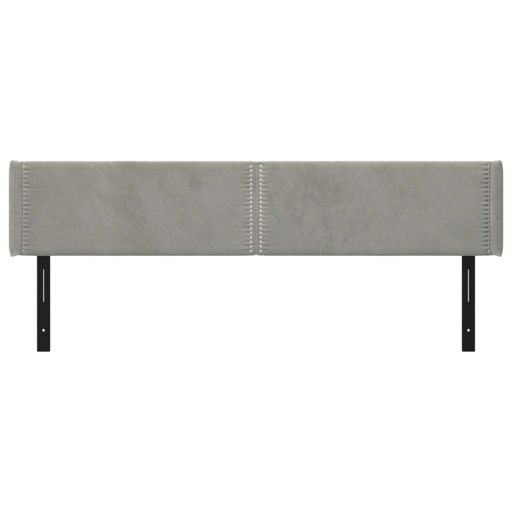 vidaXL Headboard with Ears Light Gray 72"x6.3"x30.7"/34.6" Velvet