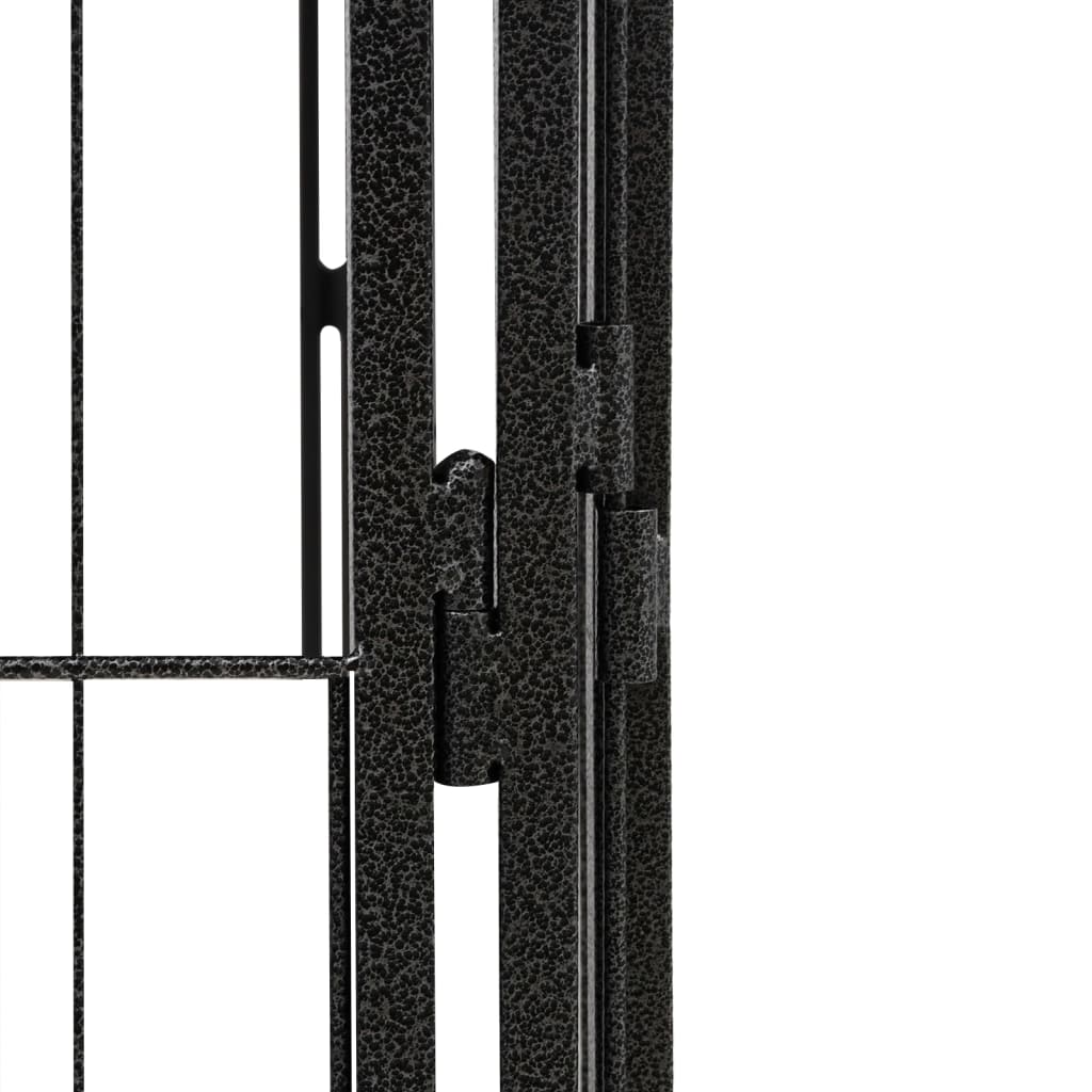 vidaXL 24-Panel Dog Playpen Black 39.4"x19.7" Powder-coated Steel