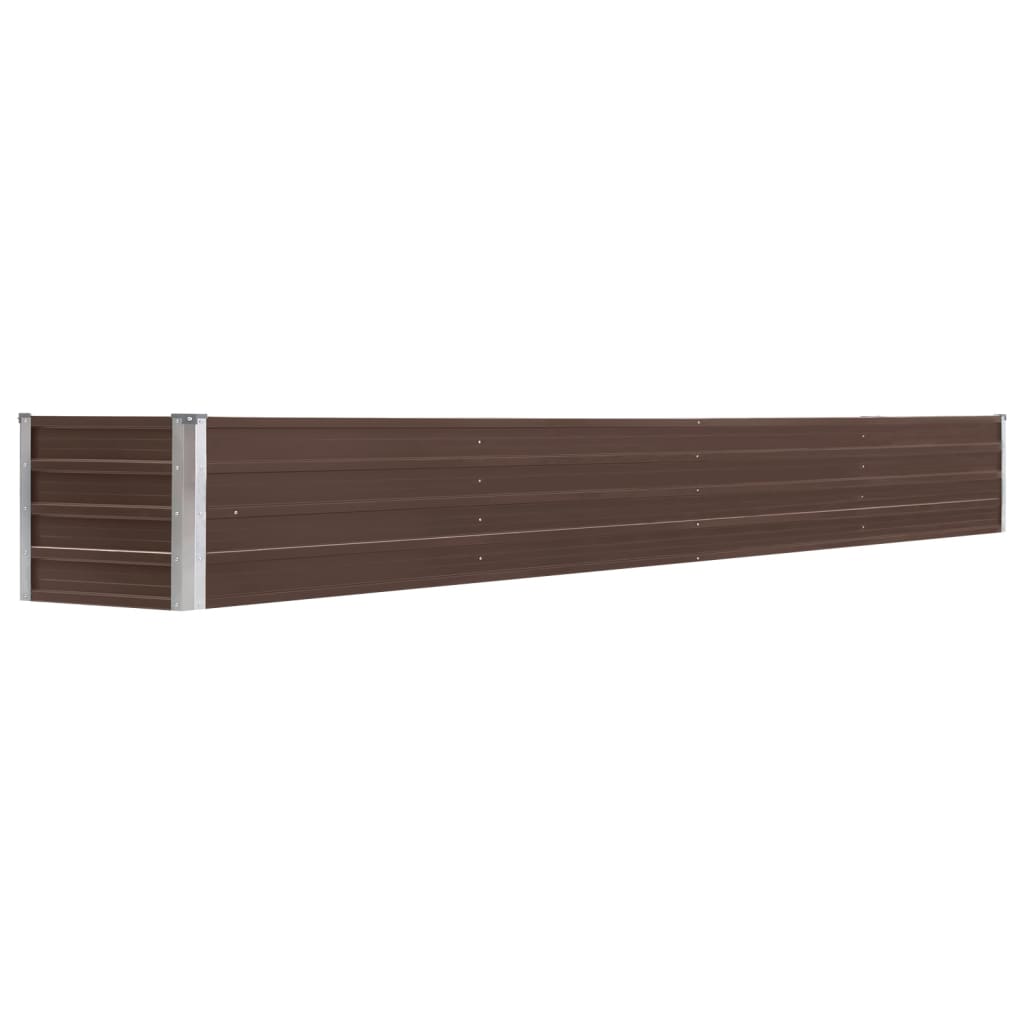 vidaXL Garden Raised Bed Galvanized Steel 126"x15.7"x17.7" Brown