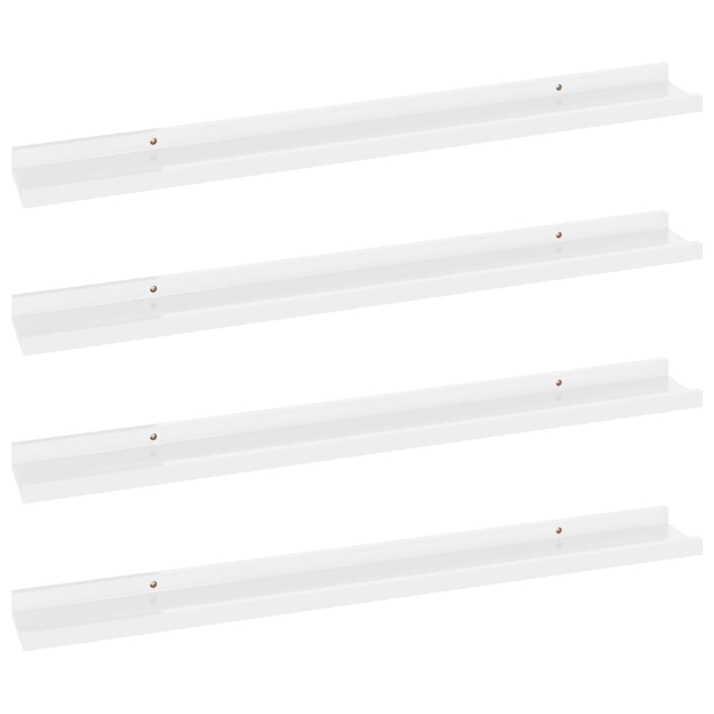 vidaXL Wall Shelves 4 pcs High Gloss White 31.5"x3.5"x1.2"