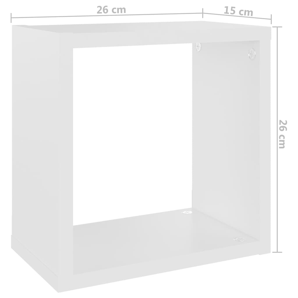 vidaXL Wall Cube Shelves 2 pcs White and Sonoma Oak 10.2"x5.9"x10.2"