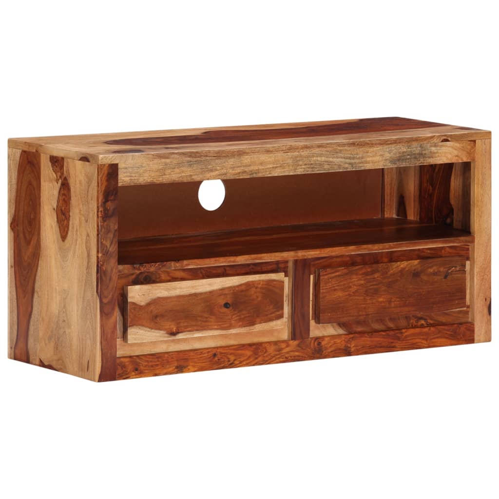 vidaXL TV Cabinet 35.4"x11.8"x15.7" Solid Sheesham Wood