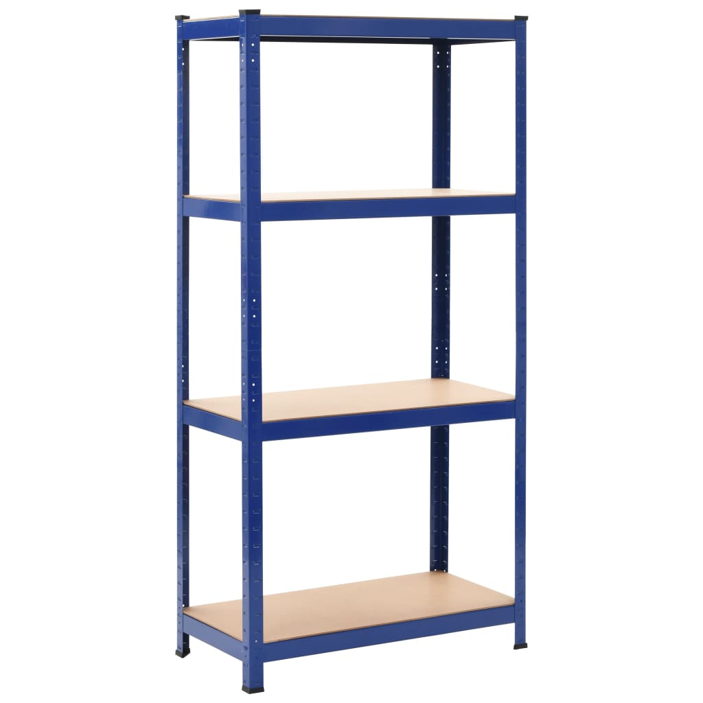 vidaXL 4-Layer Storage Shelf Blue Steel&Engineered Wood