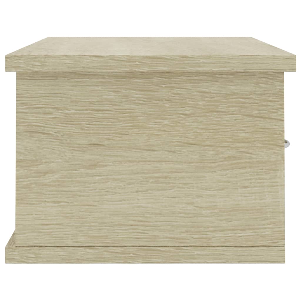 vidaXL Wall-mounted Drawer Shelf Sonoma Oak 23.6"x10.2"x7.3" Chipboard