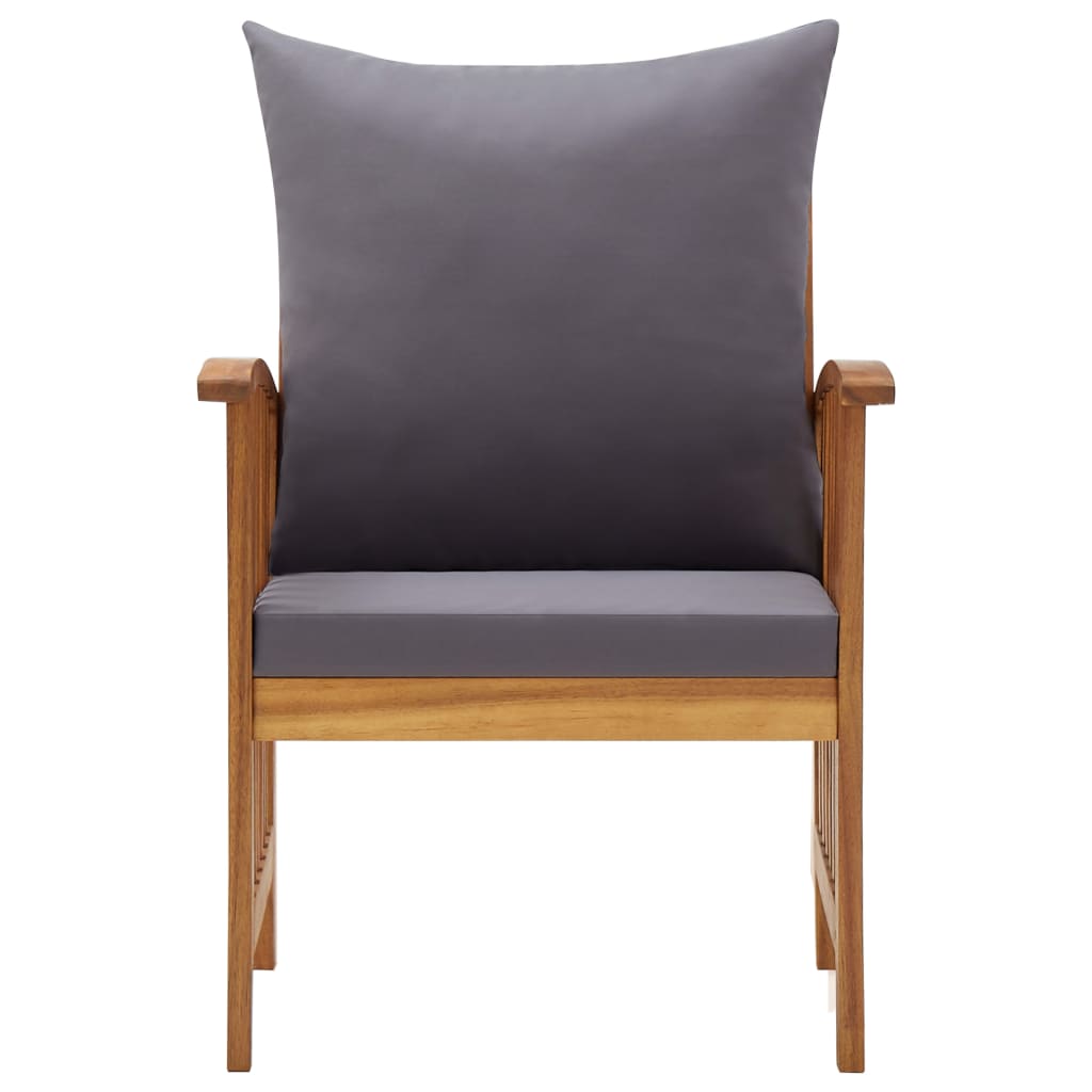 vidaXL Patio Chairs with Cushions 2 pcs Solid Acacia Wood