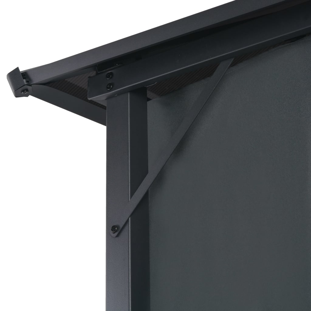 vidaXL Gazebo with Curtain Aluminum 13.1'x9.8'x8.5' Black