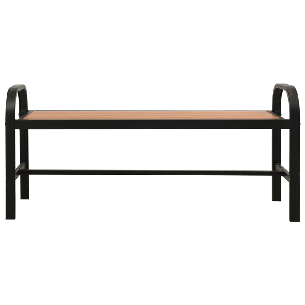 vidaXL Patio Bench 49" Steel and WPC Brown and Black