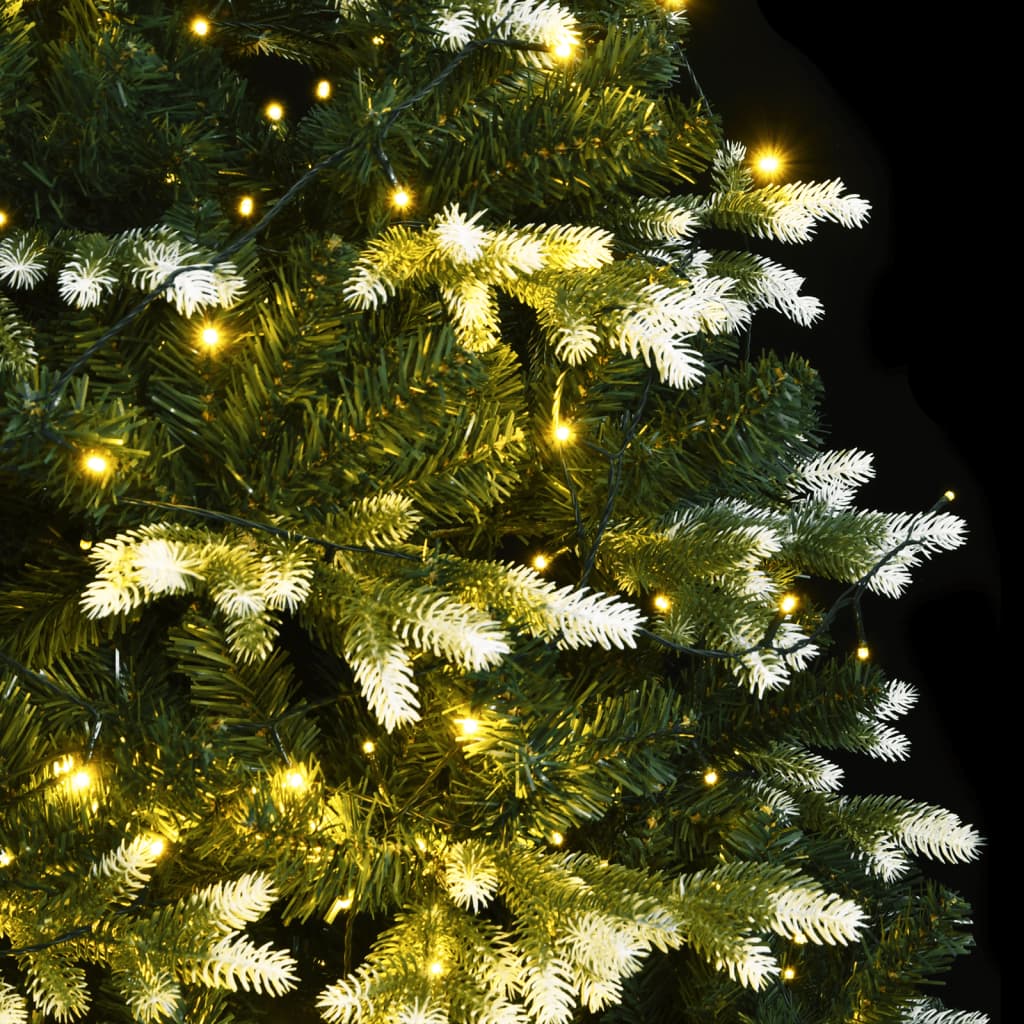 vidaXL Artificial Hinged Christmas Tree 150 LEDs & Flocked Snow 47.2"