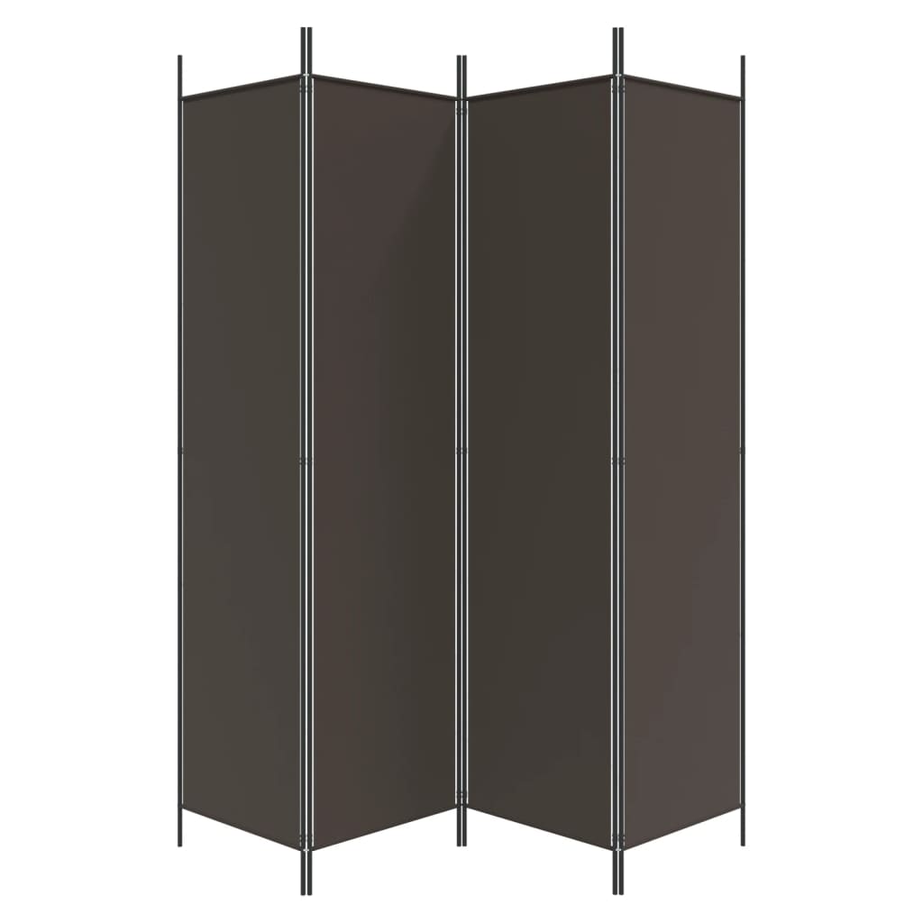 vidaXL 4-Panel Room Divider Brown 78.7"x78.7" Fabric