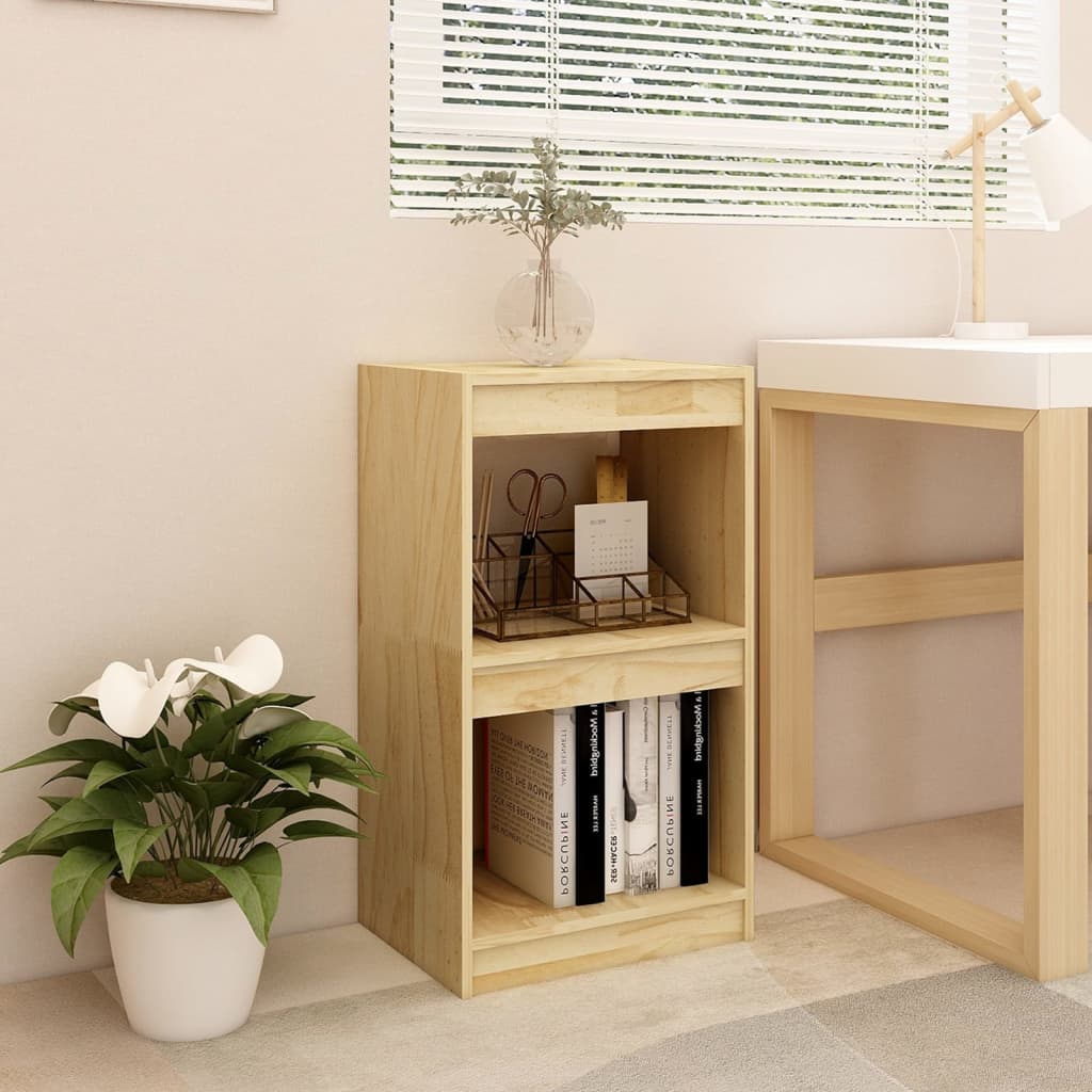 vidaXL Book Cabinet 15.7"x11.8"x28.1" Solid Wood Pine