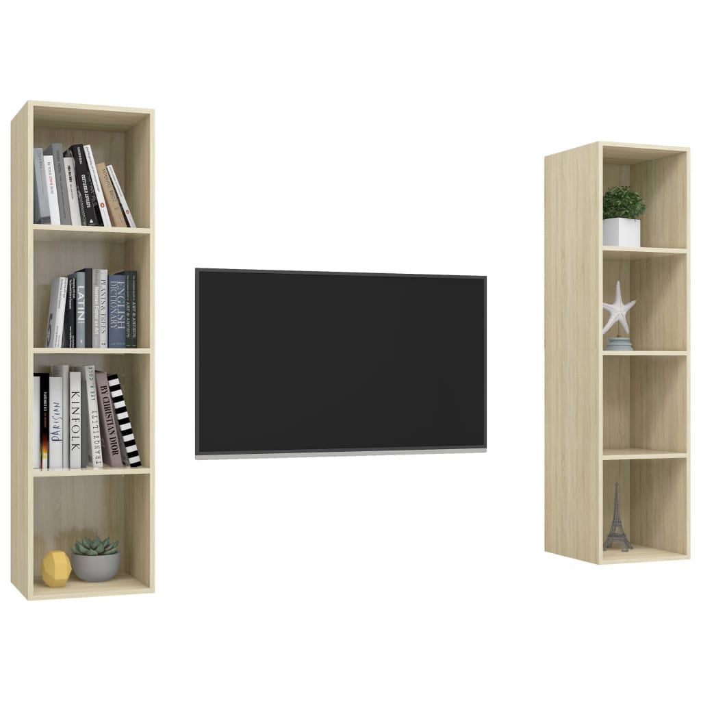 vidaXL Wall-mounted TV Stands 2 pcs Sonoma Oak Engineered Wood