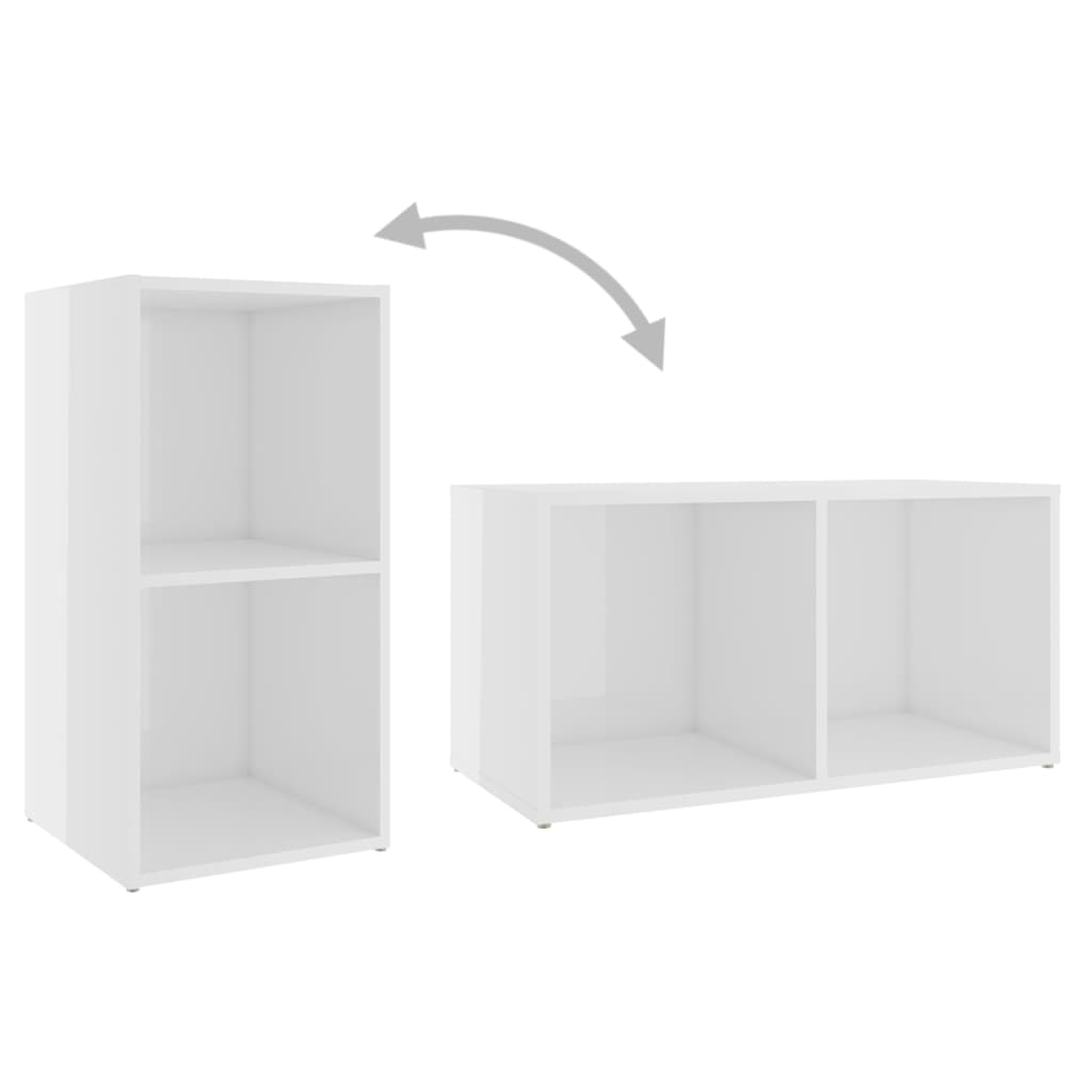 vidaXL 5 Piece TV Cabinet Set High Gloss White Engineered Wood