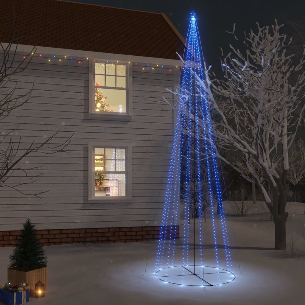 vidaXL Christmas Cone Tree Blue 1134 LEDs 8x26 ft