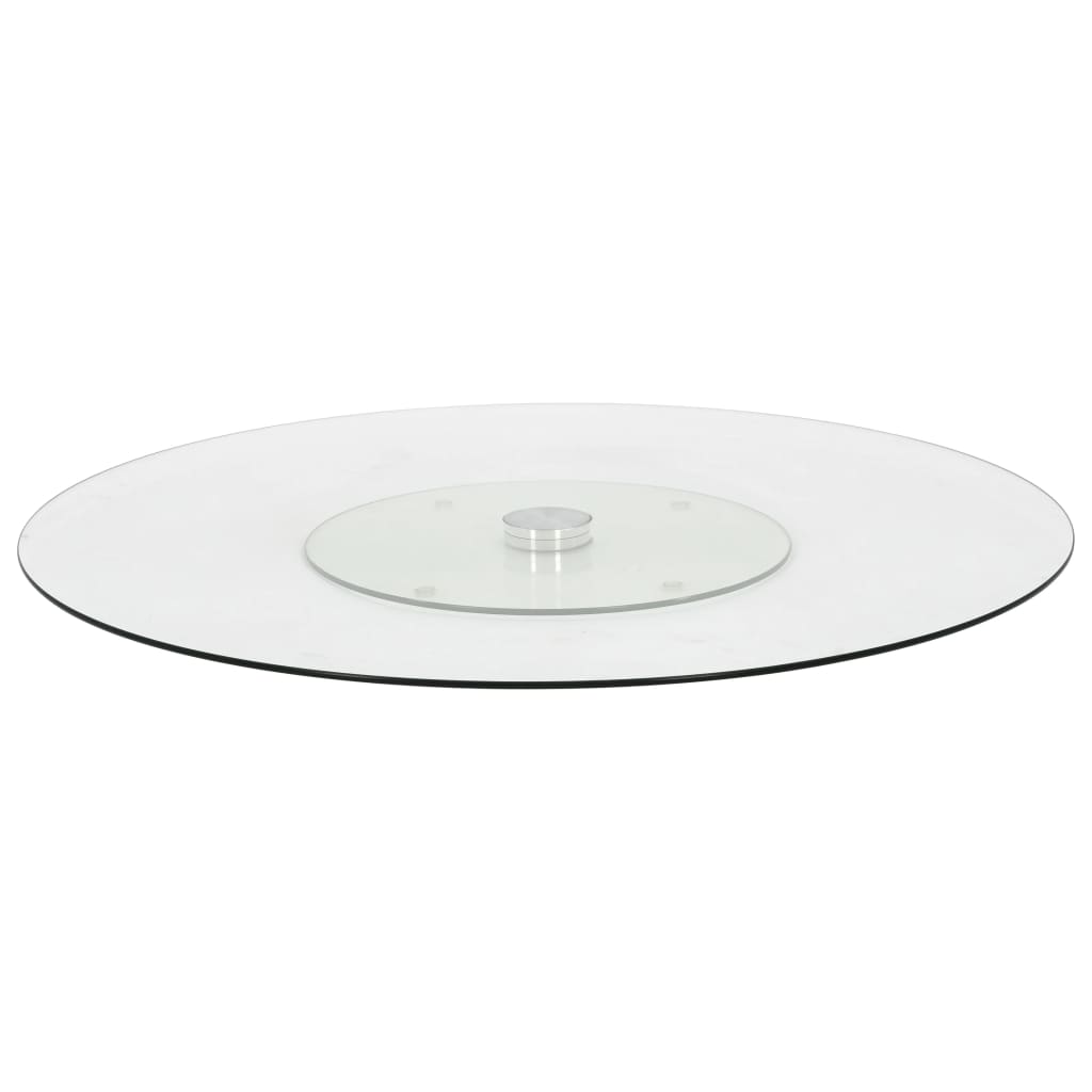 vidaXL Rotating Serving Plate Transparent 23.6" Tempered Glass