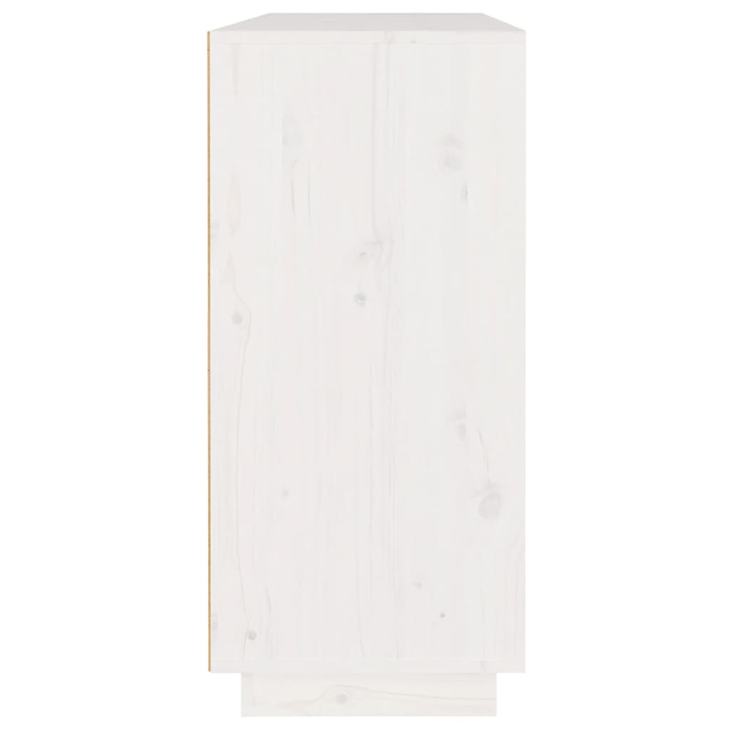 vidaXL Sideboard White 43.3"x13.4"x29.5" Solid Wood Pine