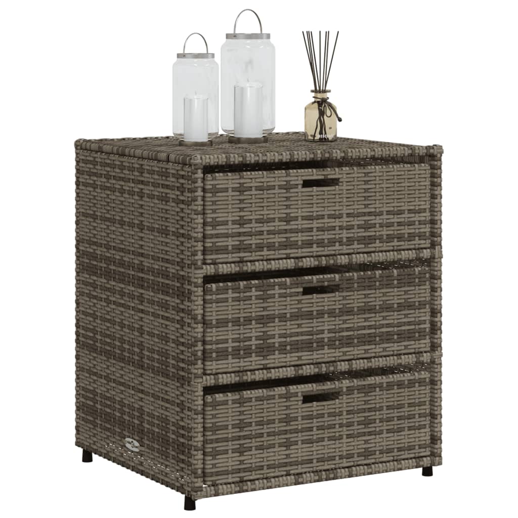 vidaXL Patio Storage Cabinet Gray 21.7"x23.2"x27.2" Poly Rattan