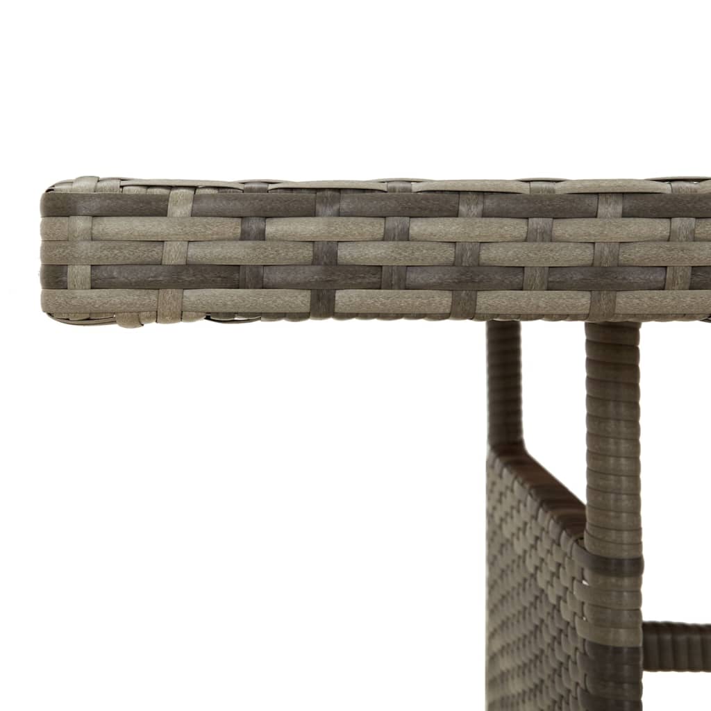 vidaXL Patio Table Gray 63"x27.6"x28.3" Poly Rattan & Solid Acacia Wood