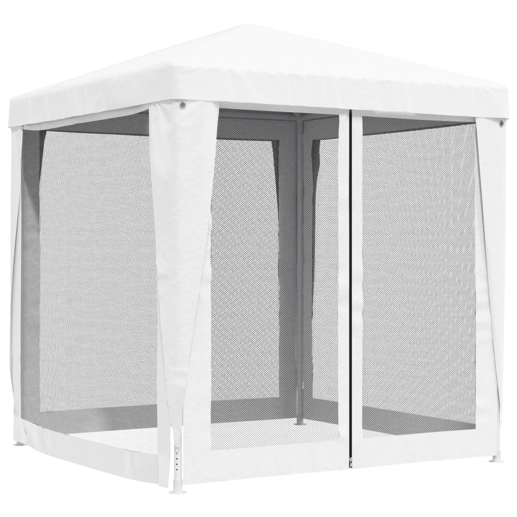 vidaXL Party Tent with 4 Mesh Sidewalls 6.6'x6.6' White