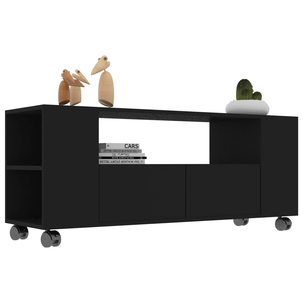 vidaXL TV Cabinet Black 47.2"x13.8"x18.9" Engineered Wood