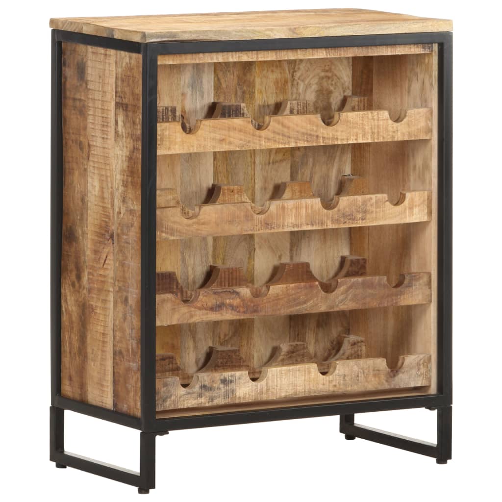 vidaXL Wine Cabinet 24.4"x13"x30.9" Rough Mango Wood