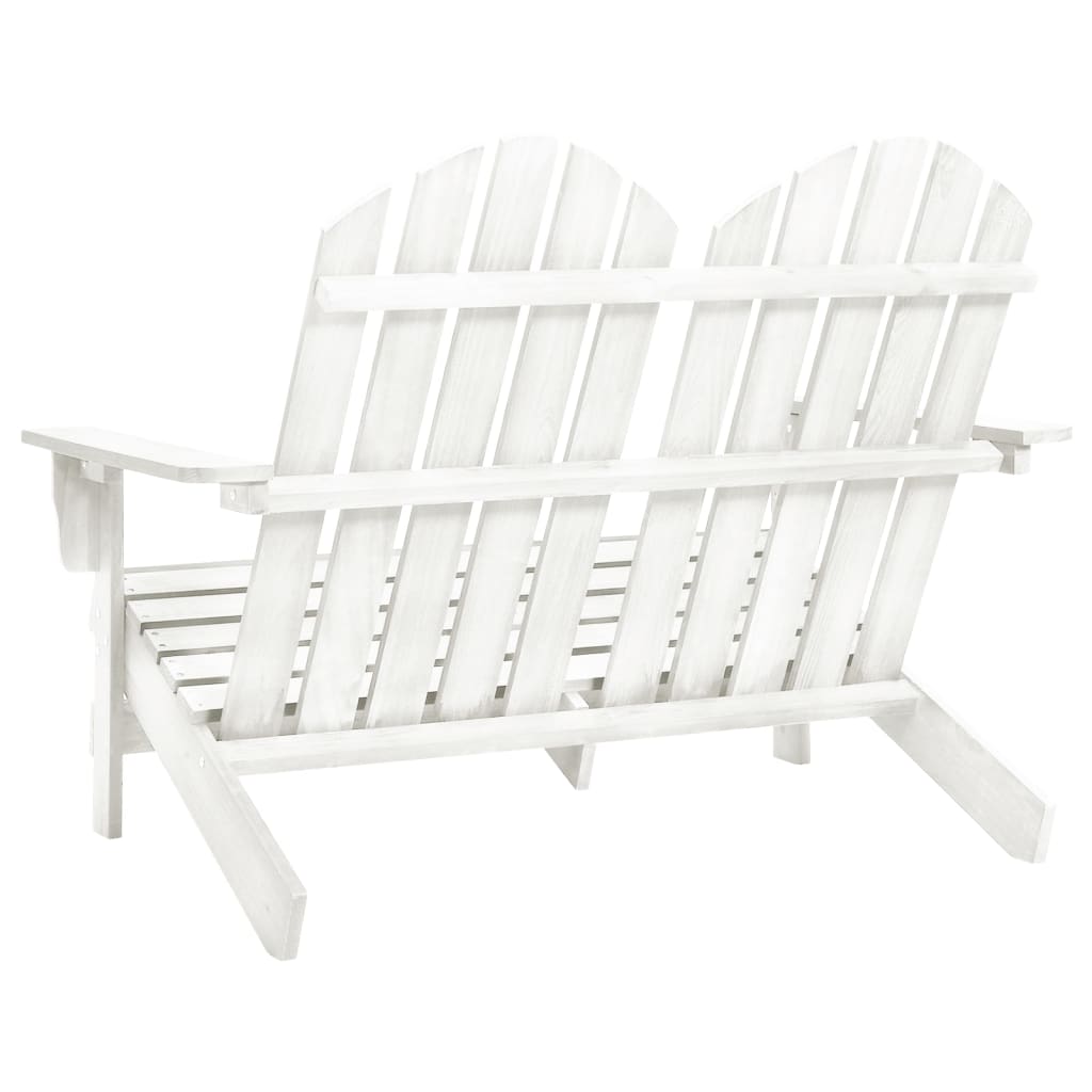 vidaXL 2-Seater Patio Adirondack Chair Solid Wood Fir White