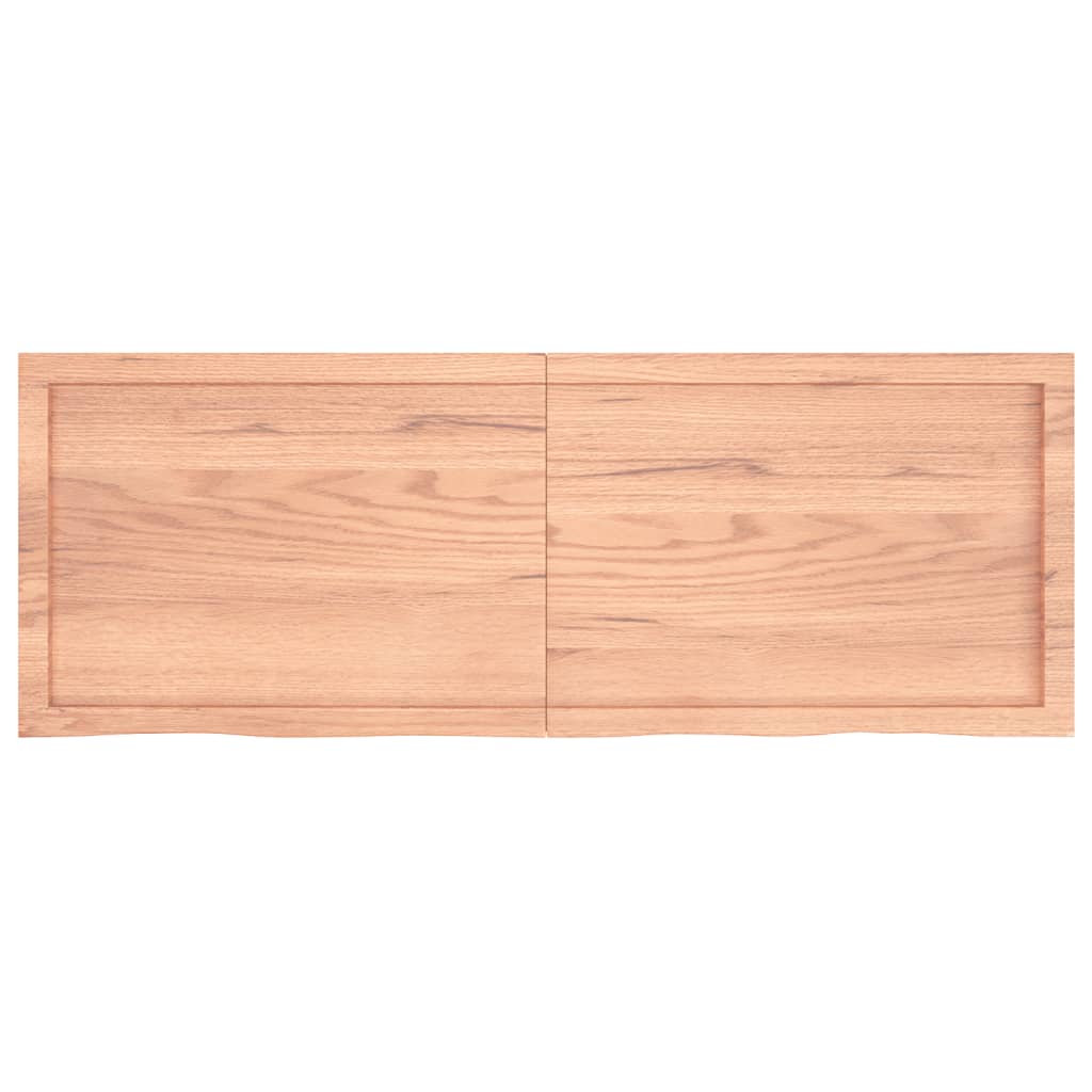 vidaXL Wall Shelf Light Brown 55.1"x19.7"x(0.8"-1.6") Treated Solid Wood Oak