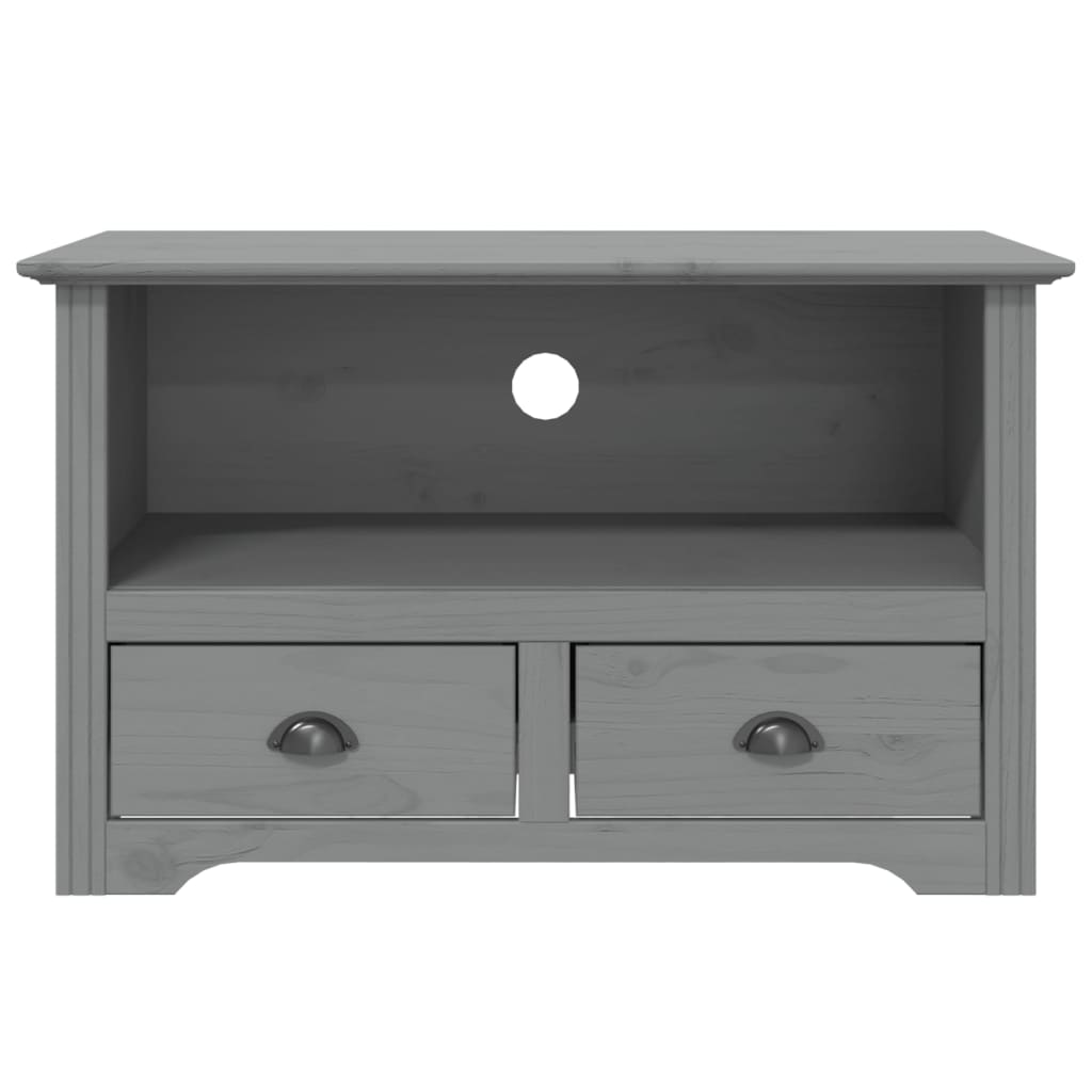 vidaXL TV Stand with 2 Drawers BODO Gray 35.8"x16.9"x22" Solid Wood Pine