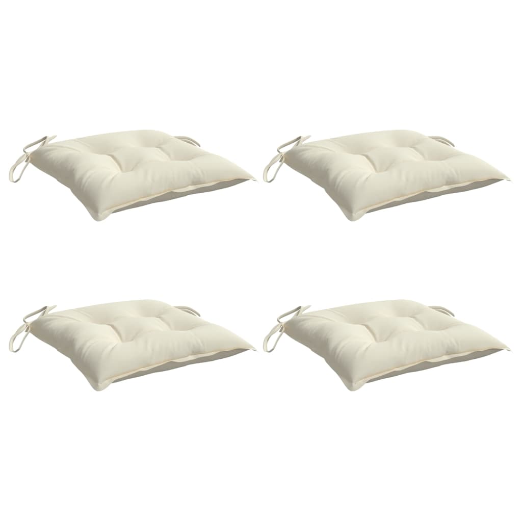 vidaXL Chair Cushions 4 pcs Cream White 19.7"x19.7"x2.8" Oxford Fabric
