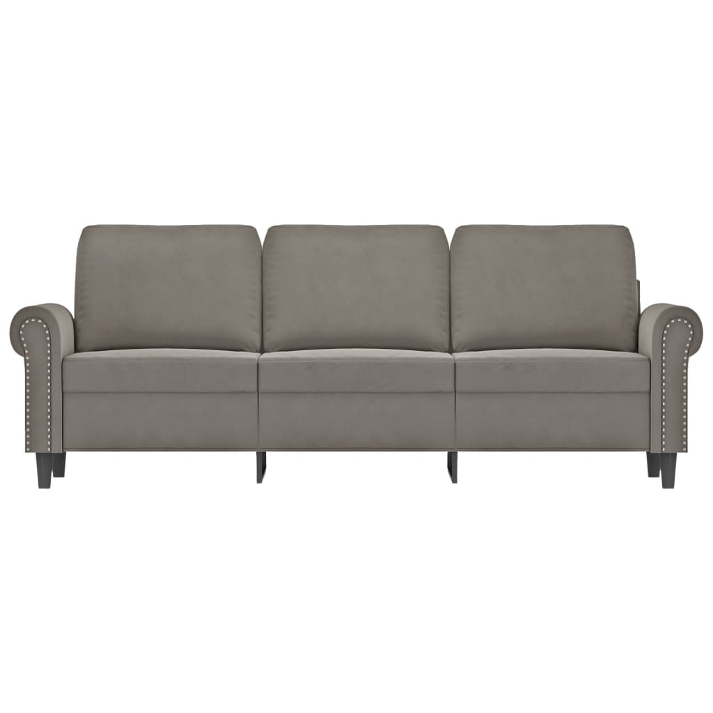 vidaXL 3-Seater Sofa Light Gray 70.9" Velvet