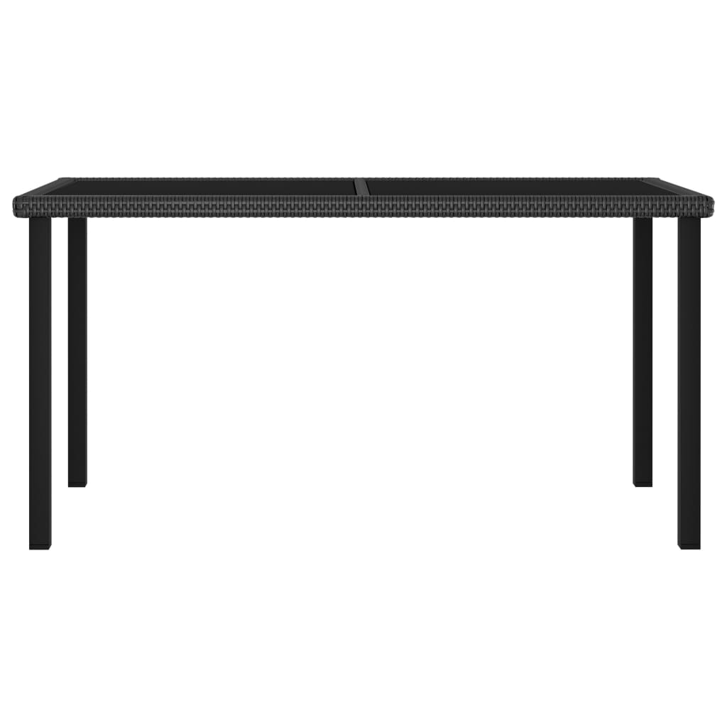 vidaXL Patio Dining Table Black 55.1"x27.6"x28.7" Poly Rattan