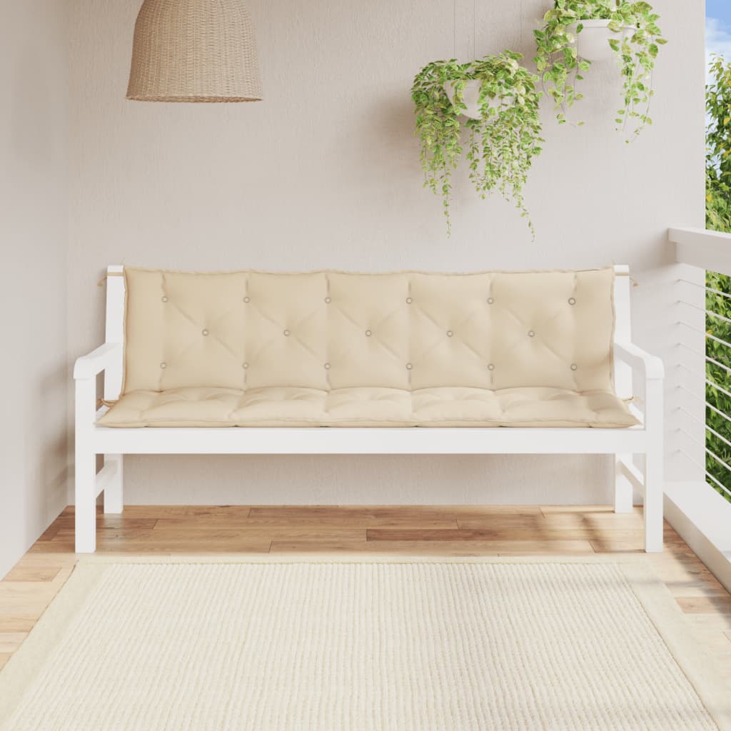 vidaXL Garden Bench Cushions 2pcs Beige 70.9"x19.7"x2.8" Oxford Fabric