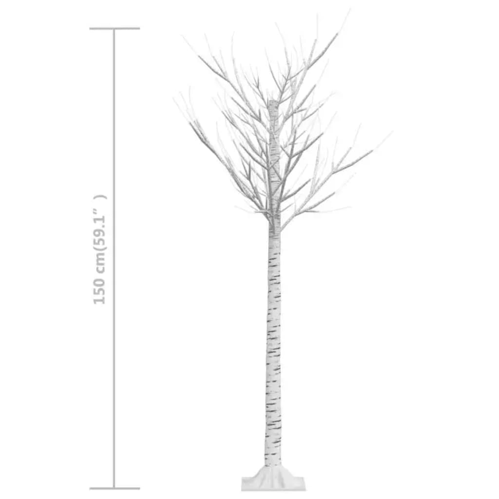 vidaXL Christmas Tree 156 LEDs 5 ft Warm White Willow Indoor Outdoor