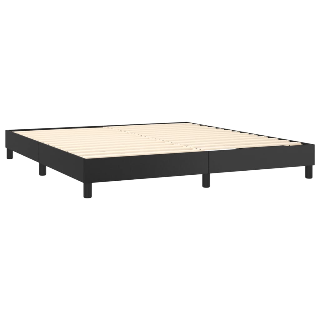 vidaXL Box Spring Bed Frame Black 72"x83.9" California King Faux Leather