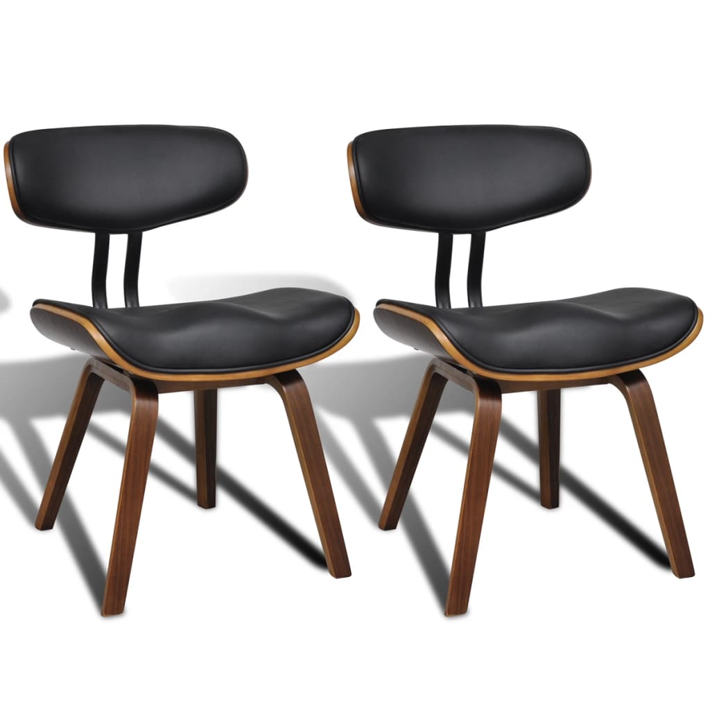 vidaXL Dining Chairs 2 pcs Bent Wood and Faux Leather