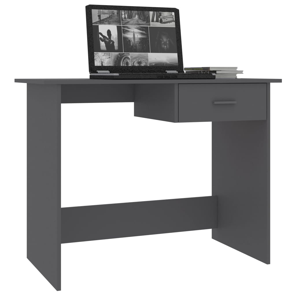 vidaXL Desk Gray 39.4"x19.7"x29.9" Engineered Wood