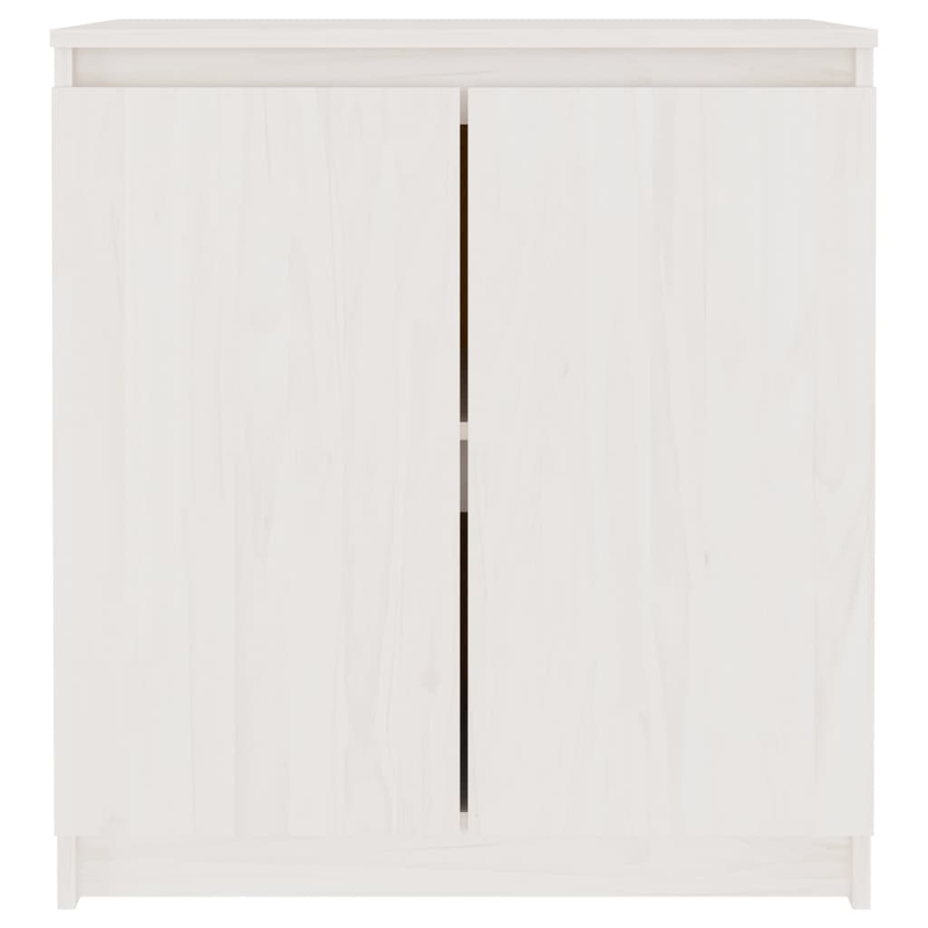 vidaXL Side Cabinet White 23.6"x14.2"x25.6" Solid Wood Pine